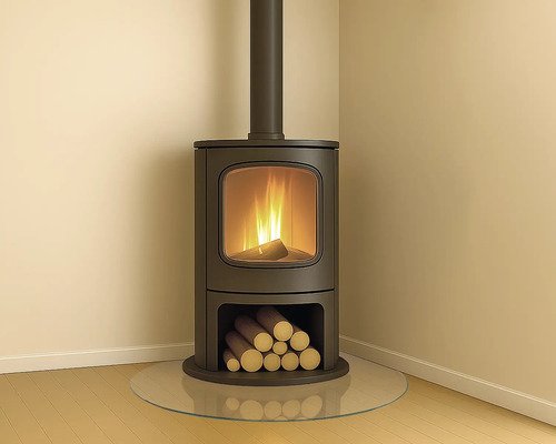 Rotheigner Funkenschutzplatte Tropfenform 110 x 110 cm 8 mm stark mit 20 mm Einscheibensicherheitsglas mit Fase