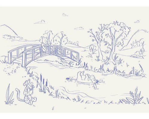 Fototapete Vlies DX7-235 Disney Winnie Pooh Blue Ink 7-tlg. 250 x 350 cm
