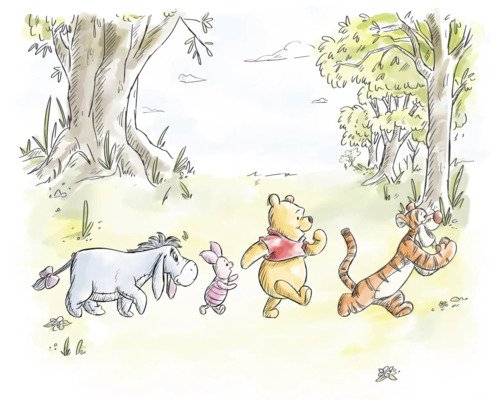 Fototapete Vlies DX6-228 Disney Winnie Pooh Walk Toget 6-tlg. 250 x 300 cm