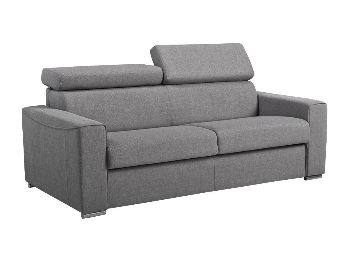 Schlafsofa 3-Sitzer - Liegefläche: 140 cm - Matratzenhöhe: 14 cm mit Memory Schaum - Stoff - Grau - VIZIR