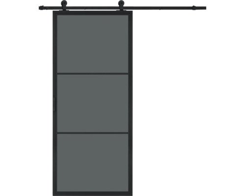Pertura Schiebetür Komplett-Set Jarn 01 Black 1000x2150 mm inkl. Laufschiene mit Rolle,Griff-Set