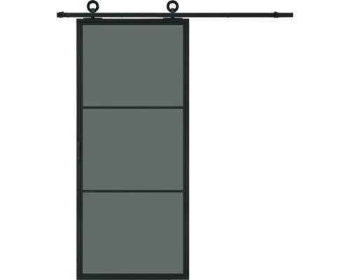 Pertura Schiebetür Komplett-Set Jarn 01 Black 1000x2150 mm inkl. Laufschiene mit Rad,Griff-Set