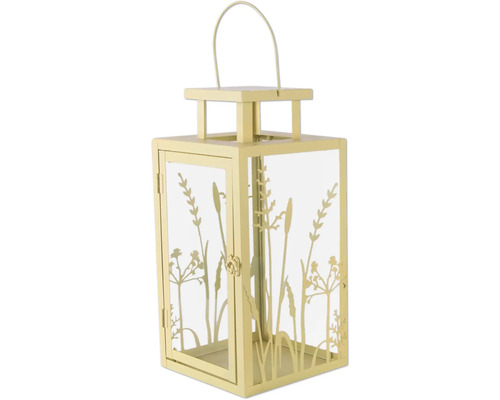 Laterne Metall Flower 17 cm x 35 cm gelb