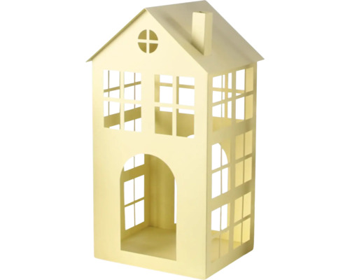 Laterne Lafiora Metall Haus 20 cm x 36 cm gelb