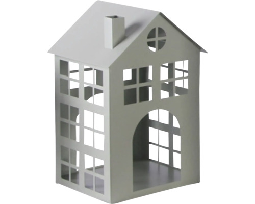 Laterne Lafiora Metall Haus 16 cm x 25 cm grün