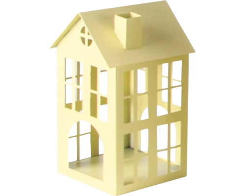 Laterne Lafiora Metall Haus 12 x 18.5 cm gelb