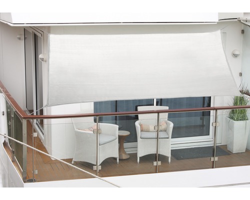 Balkonsonnensegel 1,4 x 2,7 m, aus wasser- und windabweisenden PES 200 g/m², silber