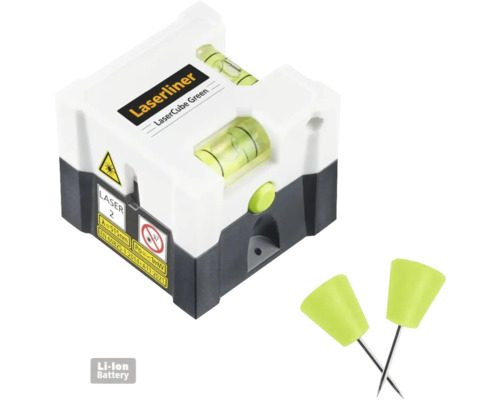 Laserliner Linienlaser LaserCube Green inklusive Wandbefestigungsmaterial