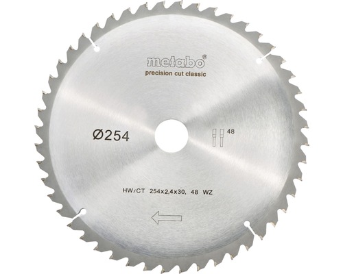 Metabo Kreissägeblatt HW/CT 254 x 30, 48 WZ 5°neg