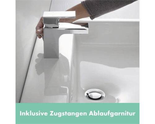 hansgrohe Waschtischarmatur VERNIS SHAPE 70 chrom mit Zugstangen-Ablaufgarnitur 71566000