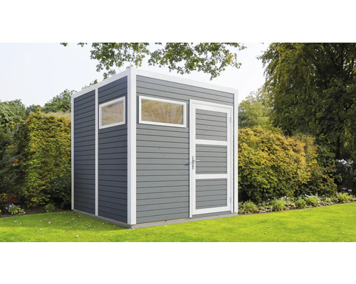 Gartenhaus Cubo 2 mit Fussboden 226 x 240 cm hellgrau