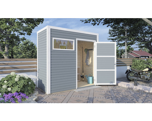 Gartenhaus Cubo 1 mit Fussboden 234 x 121 cm hellgrau