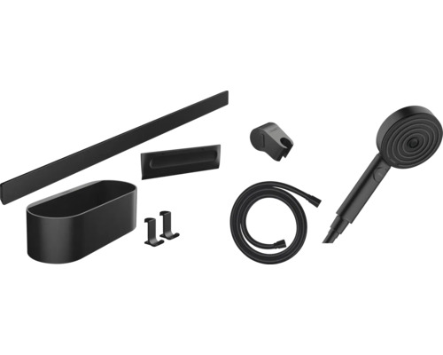 Handbrause Set hansgrohe WallStoris inkl. Brauseschlauch 1600 mm schwarz matt 24291670