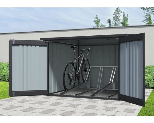 Fahrradgarage Konsta für 4 Fahrräder 217 x 226 x 166 cm schwarz
