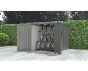 Fahrradgarage Konsta für 4 Fahrräder inkl. Einhängevorrichtung 162 x 211 x 151 cm grau-aluminium