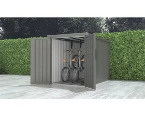 Fahrradgarage Konsta für 3 Fahrräder inkl. Einhängevorrichtung 130 x 211 x 151 cm grau-aluminium