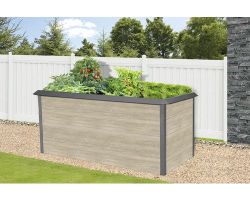 Hochbeet Konsta mit Schneckenkante 203 x 98 x 76 cm Holzoptik