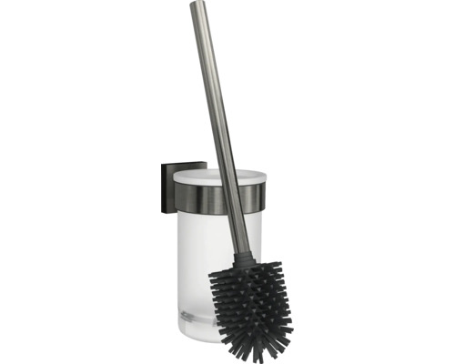 REIKA WC-Bürstengarnitur SAGA WC-Bürstenkopf aus Silikon gun metal gebürstet