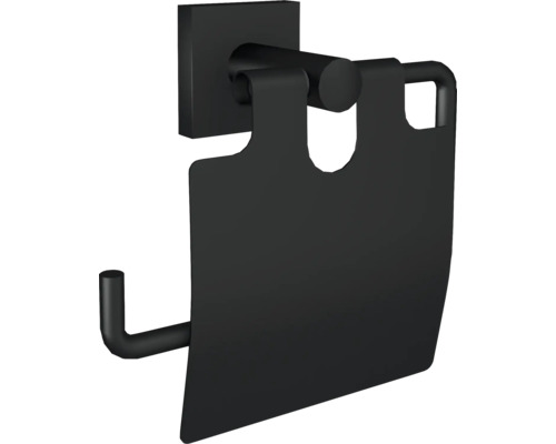 REIKA Papierrollenhalter SAGA mit Deckel schwarz matt