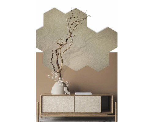 Akustikpaneel Hexagon Dune mit PET-Filz beige 57.7 x 50 cm