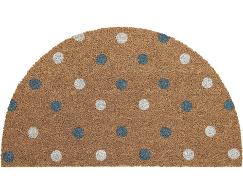 Kokosmatte halbrund Polka dots 45x75 cm