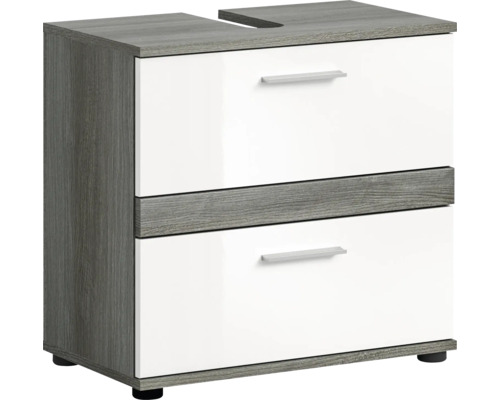 Xonox.home Waschbeckenunterschrank Blake BxHxT 60 x 57 x 34 cm Frontfarbe weiss hochglanz