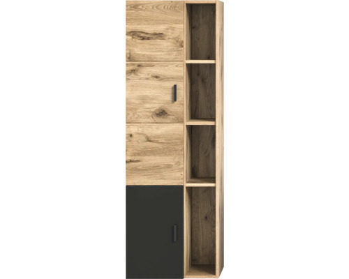 Xonox.home Hochschrank Grado BxHxT 44 x 144 x 35 cm Frontfarbe nox oak/grau