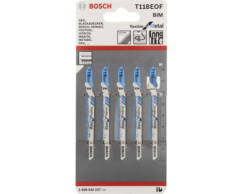 Bosch Stichsägblatt Pro T 118 EOF für Metall 5-tlg