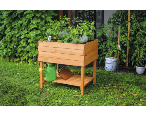Hochbeet auf Stelzen dobar Kubus 78 x 58 x 78 cm hellbraun