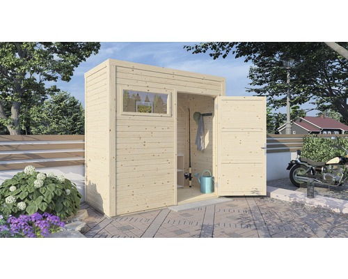 Gartenhaus Cubo 1 mit Fussboden 234 x 121 cm natur