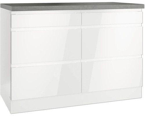 Auszugunterschrank Held Möbel Kiel BxHxT 120x86x60 cm Frontfarbe weiss Korpusfarbe weiss