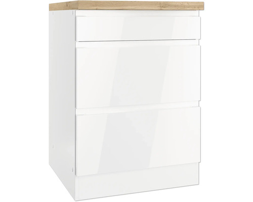 Kochfeldumbauschrank Held Möbel Kiel BxHxT 60x86x60 cm Frontfarbe weiss Korpusfarbe weiss