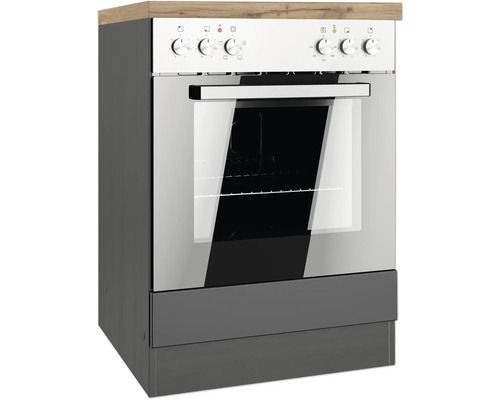 Herdumbauschrank Held Möbel Lübeck BxHxT 60x86x60 cm Frontfarbe grau Korpusfarbe graphit
