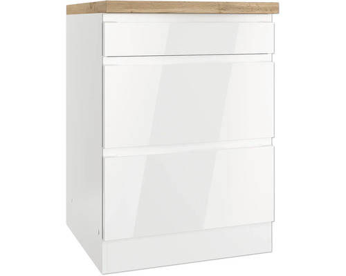 Auszugunterschrank Held Möbel Kiel BxHxT 60x86x60 cm Frontfarbe weiss Korpusfarbe weiss