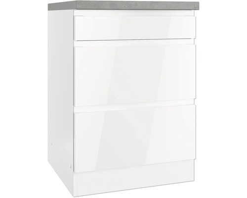 Kochfeldumbauschrank Held Möbel Kiel BxHxT 60x86x60 cm Frontfarbe weiss Korpusfarbe weiss