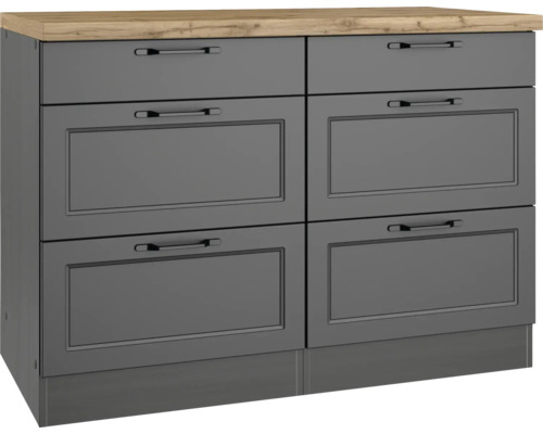 Auszugunterschrank Held Möbel Lübeck BxHxT 120x86x60 cm Frontfarbe grau Korpusfarbe graphit