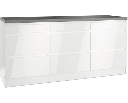 Auszugunterschrank Held Möbel Kiel BxHxT 180x86x60 cm Frontfarbe weiss Korpusfarbe weiss