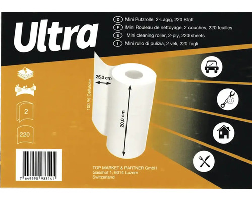Papiertücher Ultra 2-Lagig 220 Blatt weiss