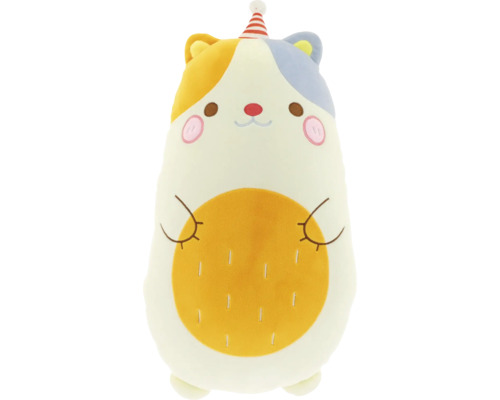 Dekokissen Katze mit Hut creme gelb 25x15 cm