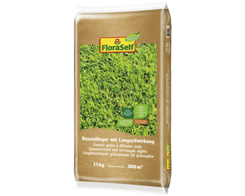 Organischer Rasendünger FloraSelf Nature mit Langzeitwirkung 15 kg / 300 m²