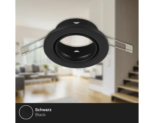 Einbauleuchten Ring für 1 x GU10 Ø 8,6 cm schwarz