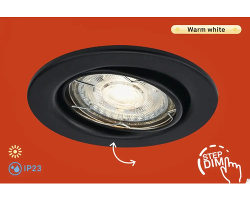 Einbauleuchte 3-step dimmbar 1 x GU10 4,7 W schwarz