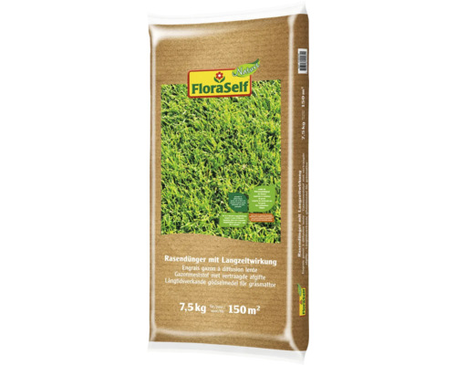 Organischer Rasendünger FloraSelf Nature mit Langzeitwirkung 7,5 kg / 150 m²