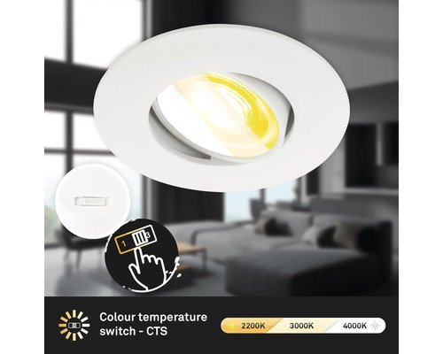 Einbauleuchte CTS an/aus 1 x LED 4,9 W weiss