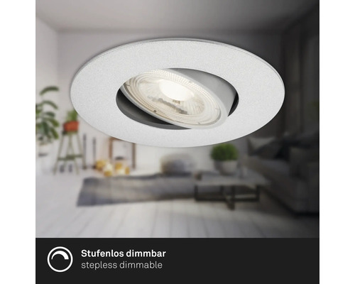 Einbauleuchte dimmbar 1 x LED 4,9 W chrom matt