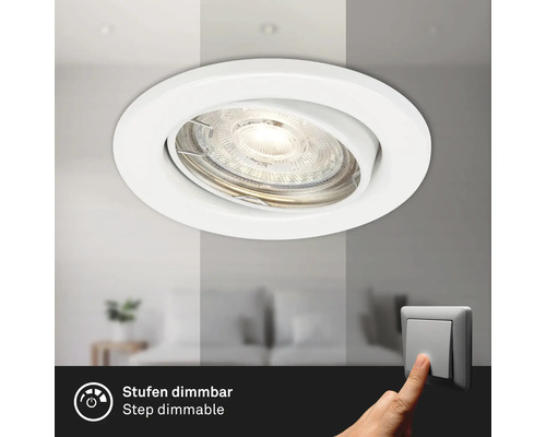 Einbauleuchte 3-step dimmbar 1 x GU10 4,7 W weiss
