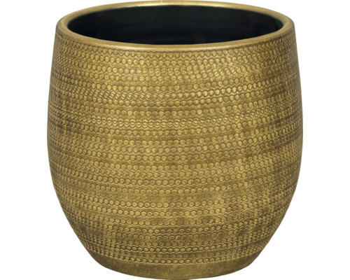 Blumentopf Passion for Pottery Boaz Steinzeug Ø 24 cm H 22 cm gold