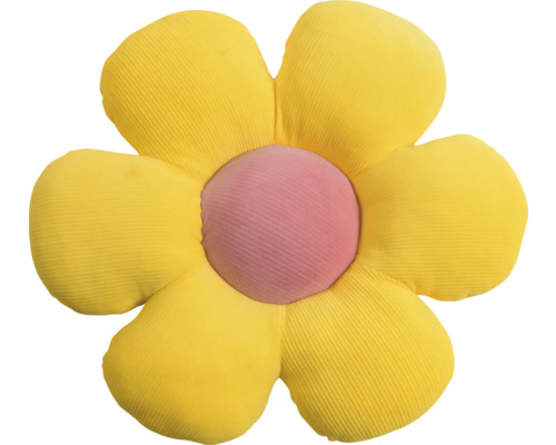 Dekokissen Blume gelb rosa Ø 50 cm