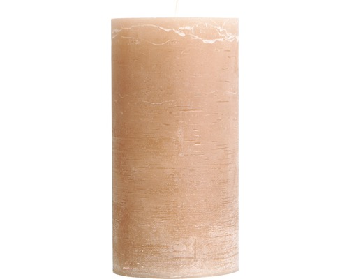 Zylinderkerze raureiff 10x20 cm taupe