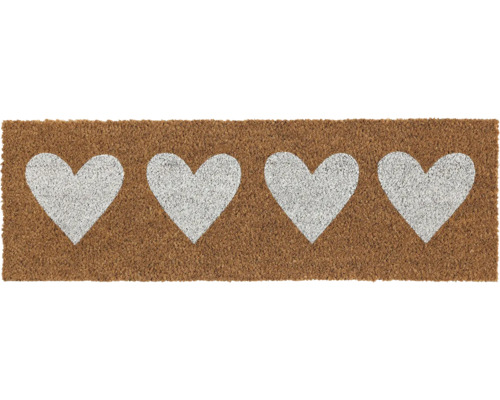 Kokosmatte Hearts 25x75 cm
